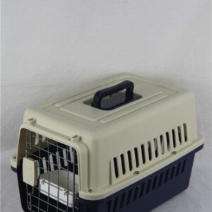 yes4pets small dog cat rabbit crate pet carrier airline cage with bowl and tray dark blue copie
